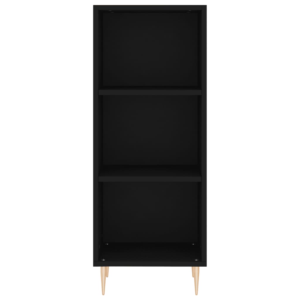 Highboard Schwarz 34,5x34x180 cm Holzwerkstoff