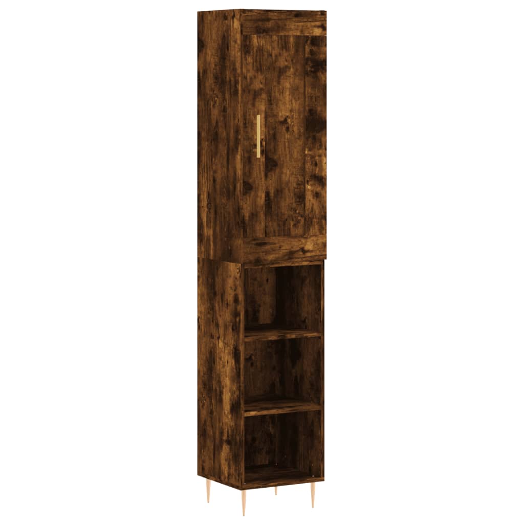 Highboard Räuchereiche 34,5x34x180 cm Holzwerkstoff