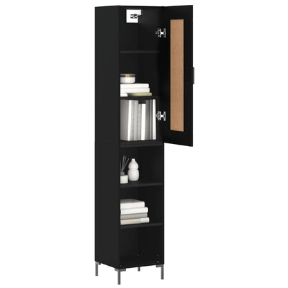 Highboard Schwarz 34,5x34x180 cm Holzwerkstoff