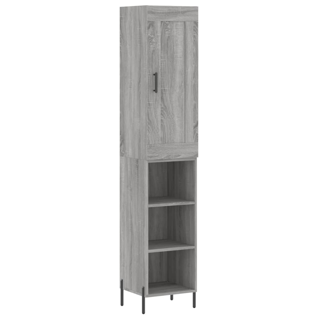 Highboard Grau Sonoma 34,5x34x180 cm Holzwerkstoff