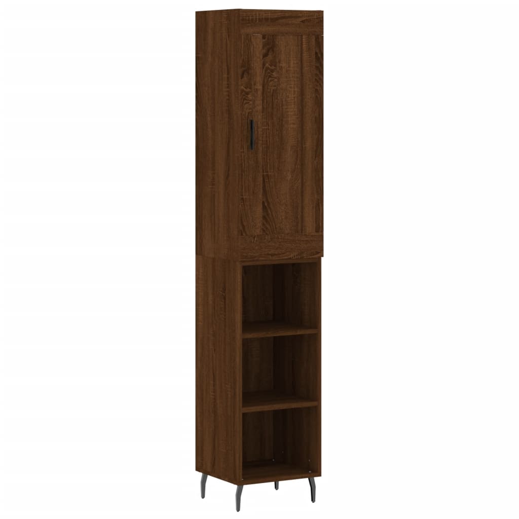 Highboard Braun Eichen-Optik 34,5x34x180 cm Holzwerkstoff