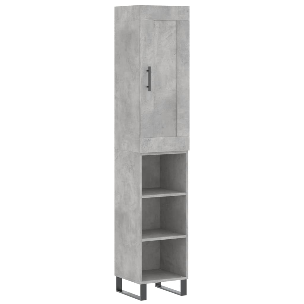 Highboard Betongrau 34,5x34x180 cm Holzwerkstoff