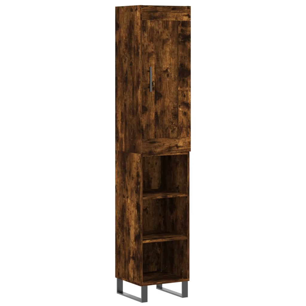 Highboard Räuchereiche 34,5x34x180 cm Holzwerkstoff