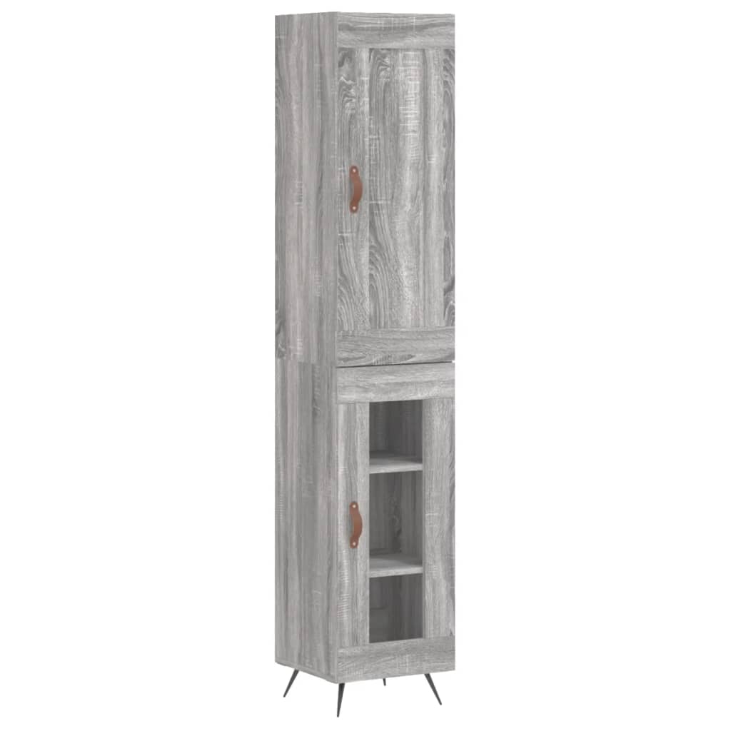 Highboard Grau Sonoma 34,5x34x180 cm Holzwerkstoff