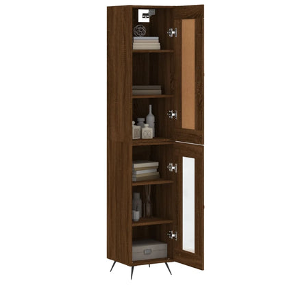 Highboard Braun Eichen-Optik 34,5x34x180 cm Holzwerkstoff