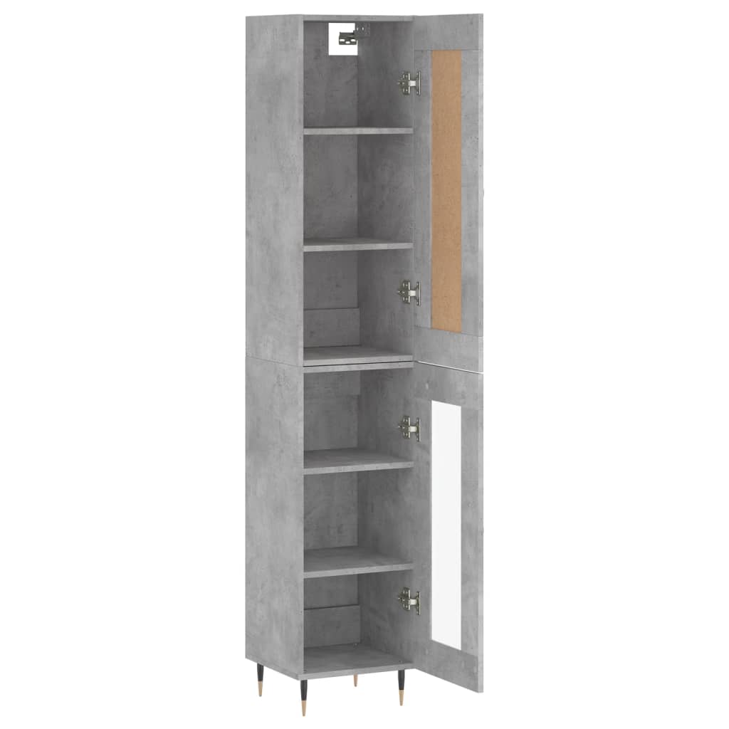 Highboard Betongrau 34,5x34x180 cm Holzwerkstoff