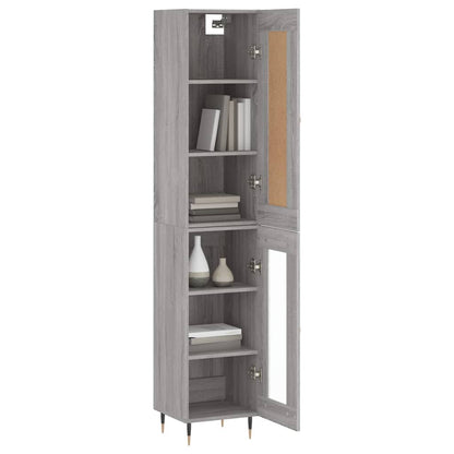 Highboard Grau Sonoma 34,5x34x180 cm Holzwerkstoff