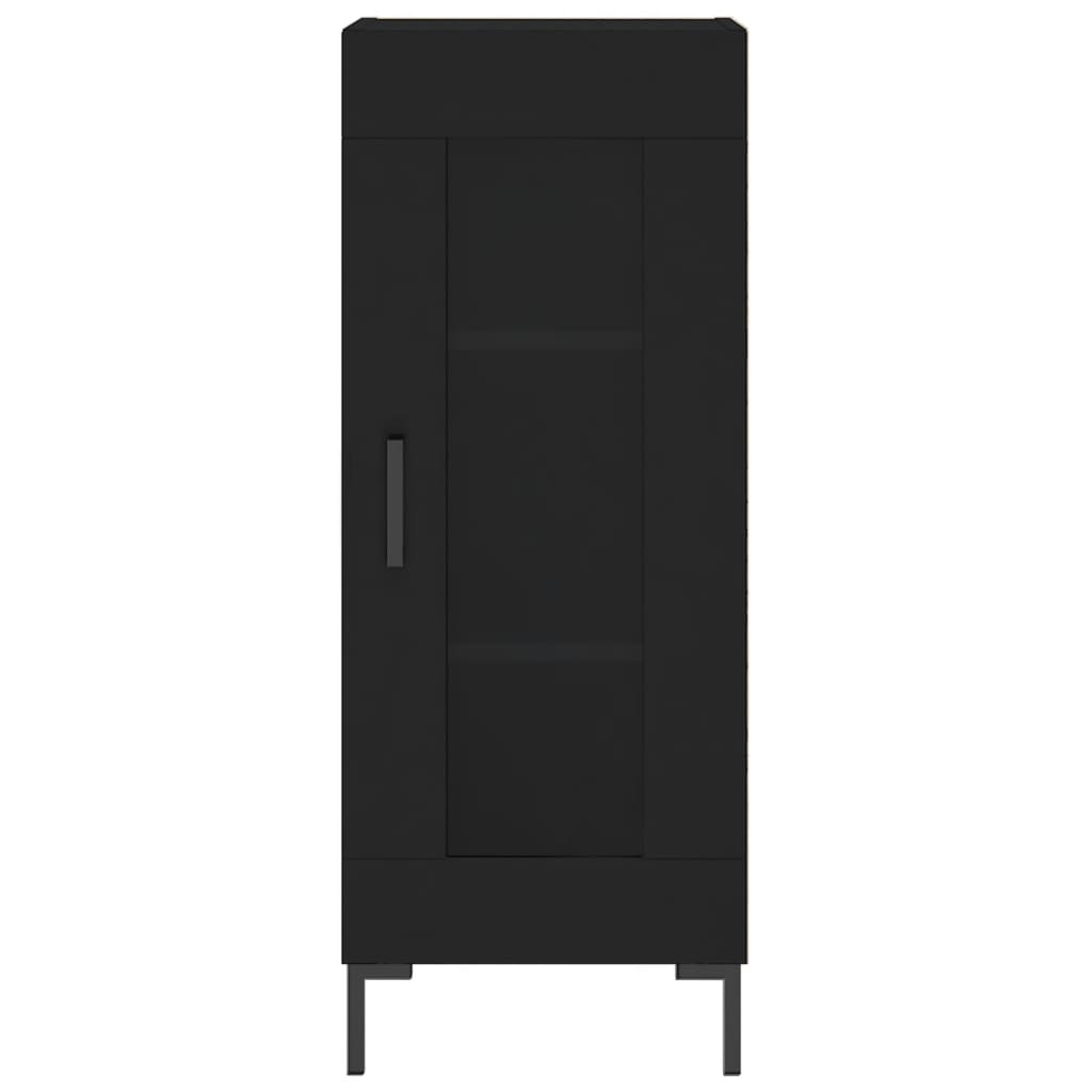 Highboard Schwarz 34,5x34x180 cm Holzwerkstoff