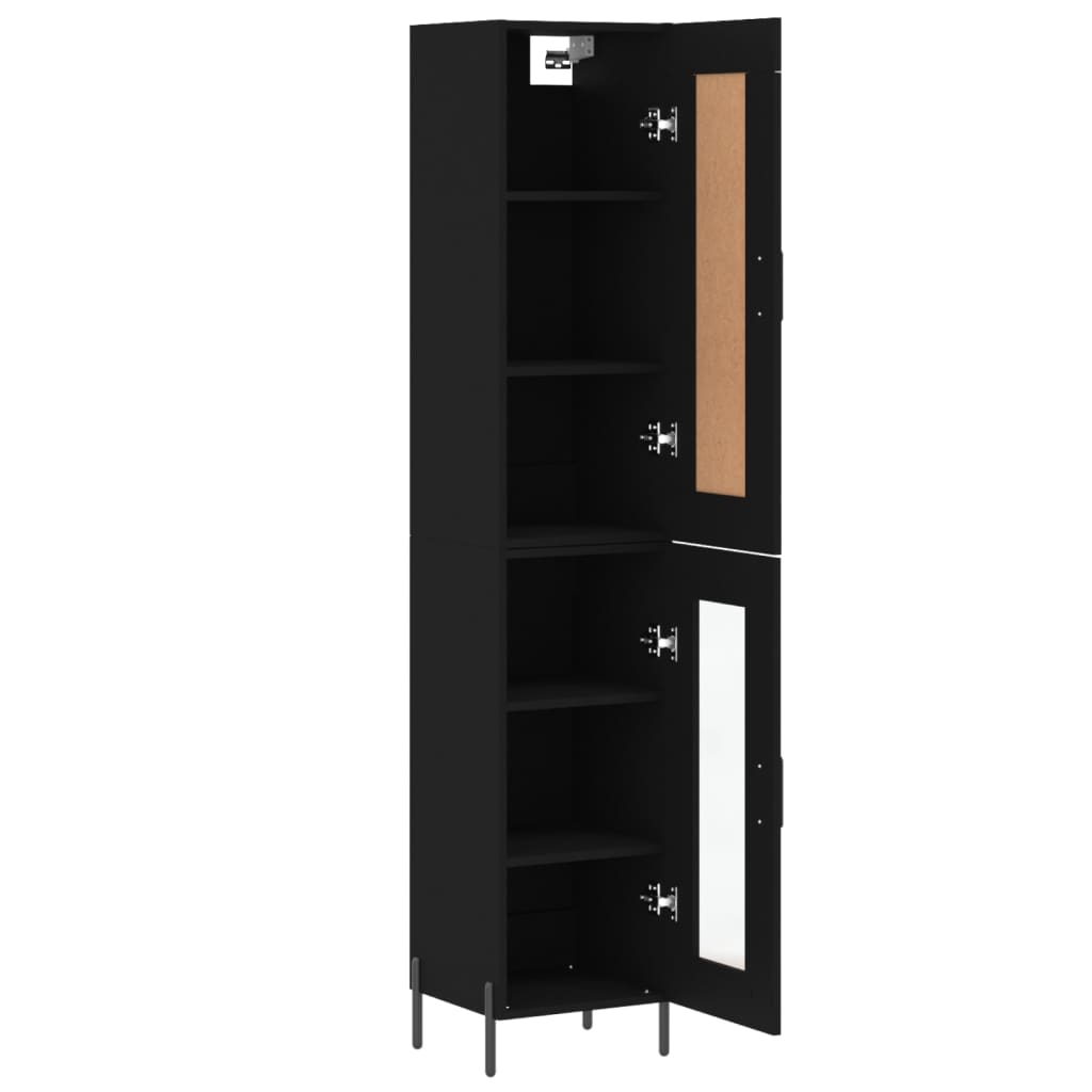 Highboard Schwarz 34,5x34x180 cm Holzwerkstoff