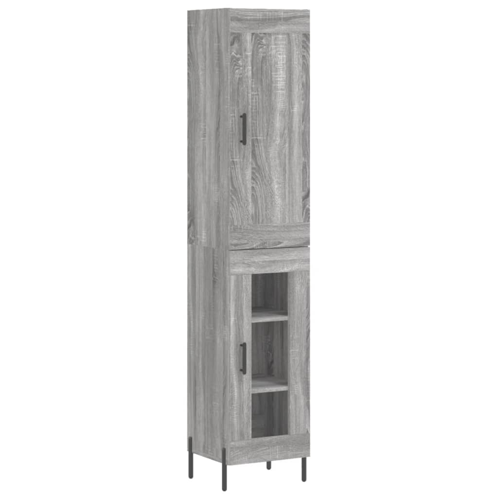 Highboard Grau Sonoma 34,5x34x180 cm Holzwerkstoff