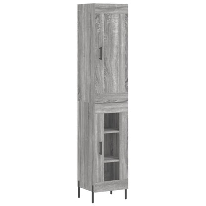 Highboard Grau Sonoma 34,5x34x180 cm Holzwerkstoff