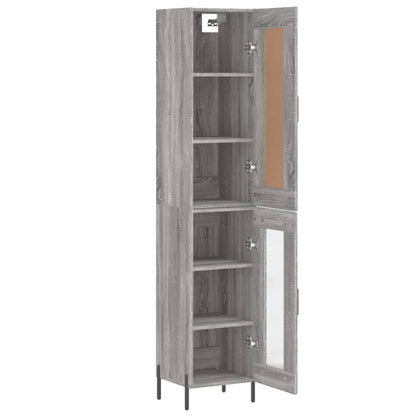 Highboard Grau Sonoma 34,5x34x180 cm Holzwerkstoff