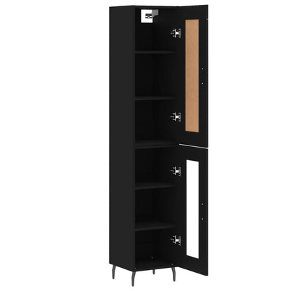 Highboard Schwarz 34,5x34x180 cm Holzwerkstoff