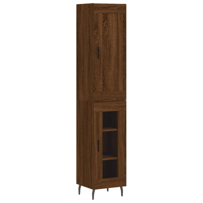 Highboard Braun Eichen-Optik 34,5x34x180 cm Holzwerkstoff