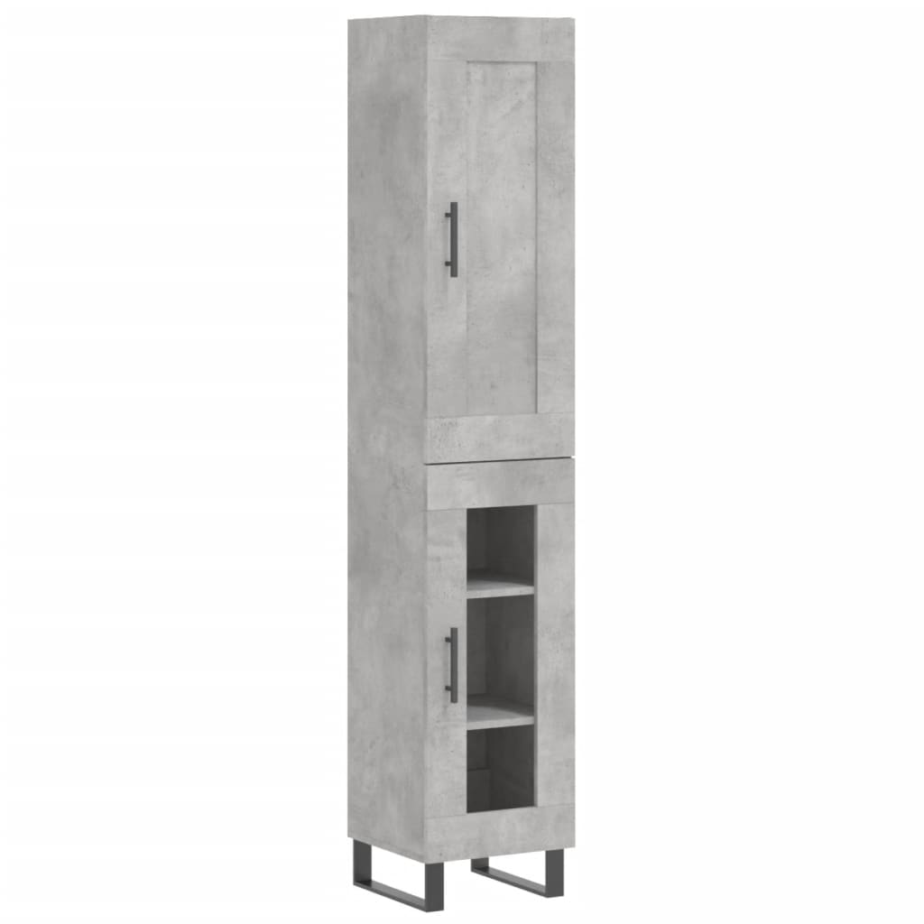 Highboard Betongrau 34,5x34x180 cm Holzwerkstoff