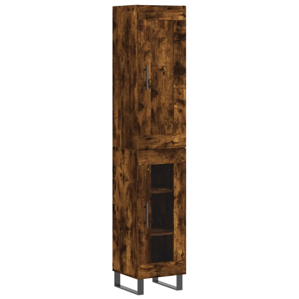 Highboard Räuchereiche 34,5x34x180 cm Holzwerkstoff