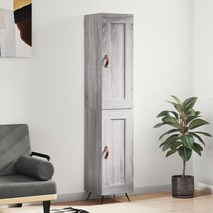 Highboard Grau Sonoma 34,5x34x180 cm Holzwerkstoff