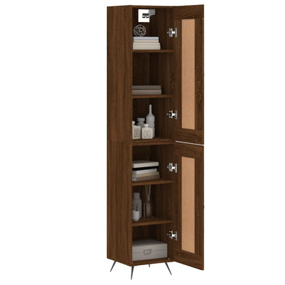 Highboard Braun Eichen-Optik 34,5x34x180 cm Holzwerkstoff