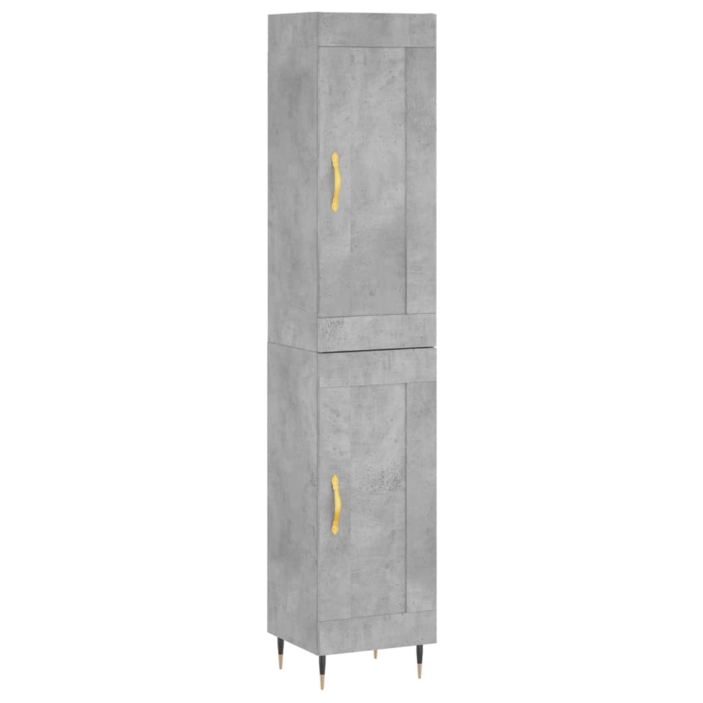 Highboard Betongrau 34,5x34x180 cm Holzwerkstoff