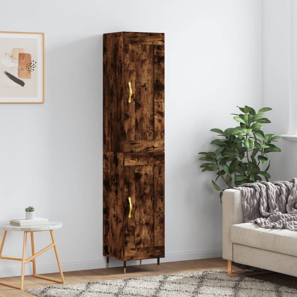 Highboard Räuchereiche 34,5x34x180 cm Holzwerkstoff