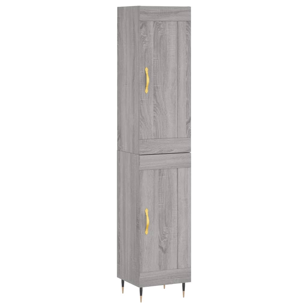 Highboard Grau Sonoma 34,5x34x180 cm Holzwerkstoff