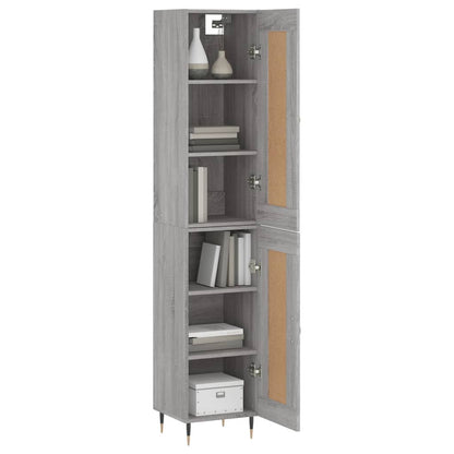 Highboard Grau Sonoma 34,5x34x180 cm Holzwerkstoff