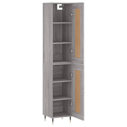 Highboard Grau Sonoma 34,5x34x180 cm Holzwerkstoff