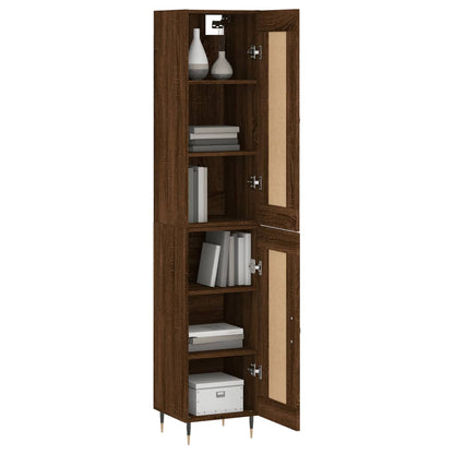 Highboard Braun Eichen-Optik 34,5x34x180 cm Holzwerkstoff