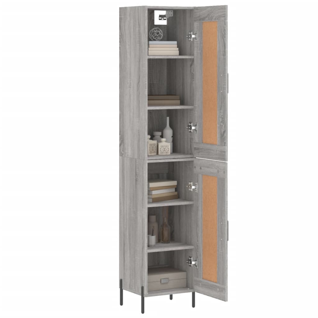 Highboard Grau Sonoma 34,5x34x180 cm Holzwerkstoff