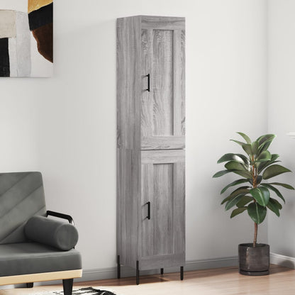 Highboard Grau Sonoma 34,5x34x180 cm Holzwerkstoff