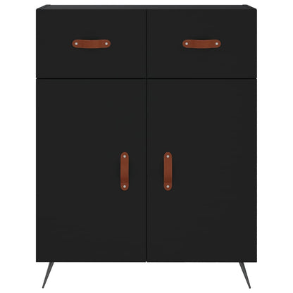 Highboard Schwarz 69,5x34x180 cm Holzwerkstoff