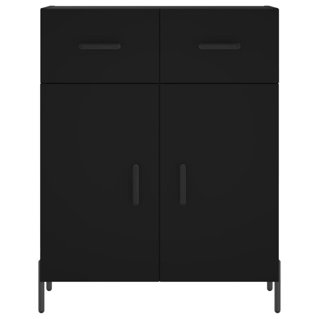 Highboard Schwarz 69,5x34x180 cm Holzwerkstoff