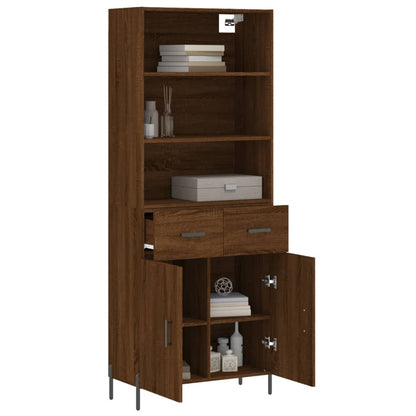 Highboard Braun Eichen-Optik 69,5x34x180 cm Holzwerkstoff