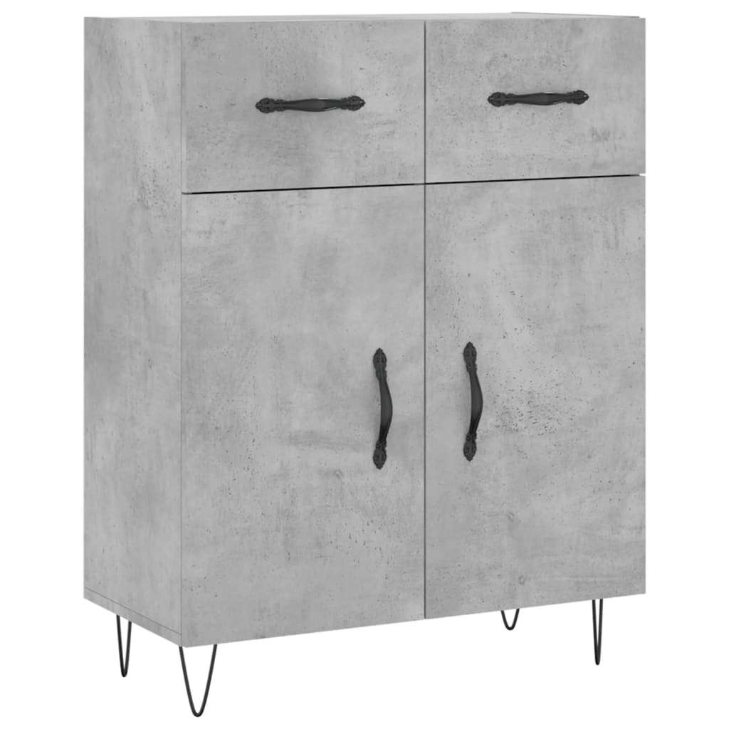 Highboard Betongrau 69,5x34x180 cm Holzwerkstoff