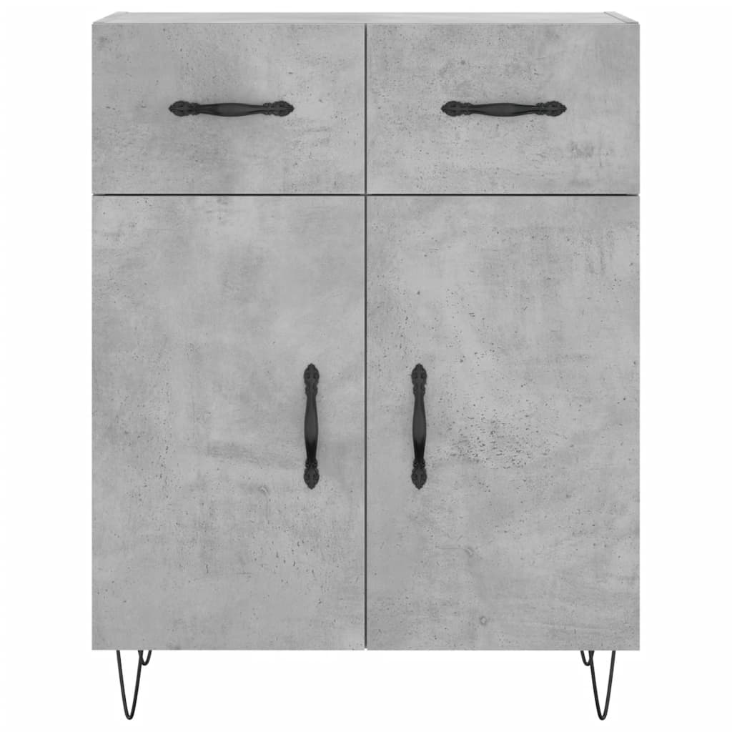 Highboard Betongrau 69,5x34x180 cm Holzwerkstoff