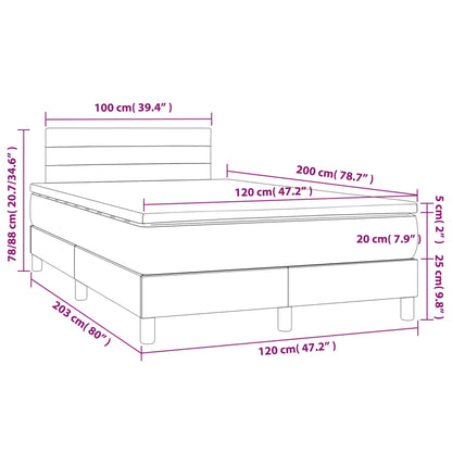 Boxspringbett mit Matratze Dunkelgrün 120x200 cm Samt