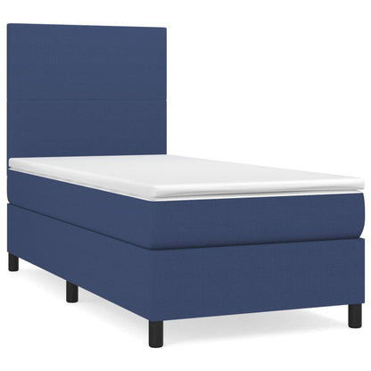 Boxspringbett mit Matratze Blau 90x190 cm Stoff