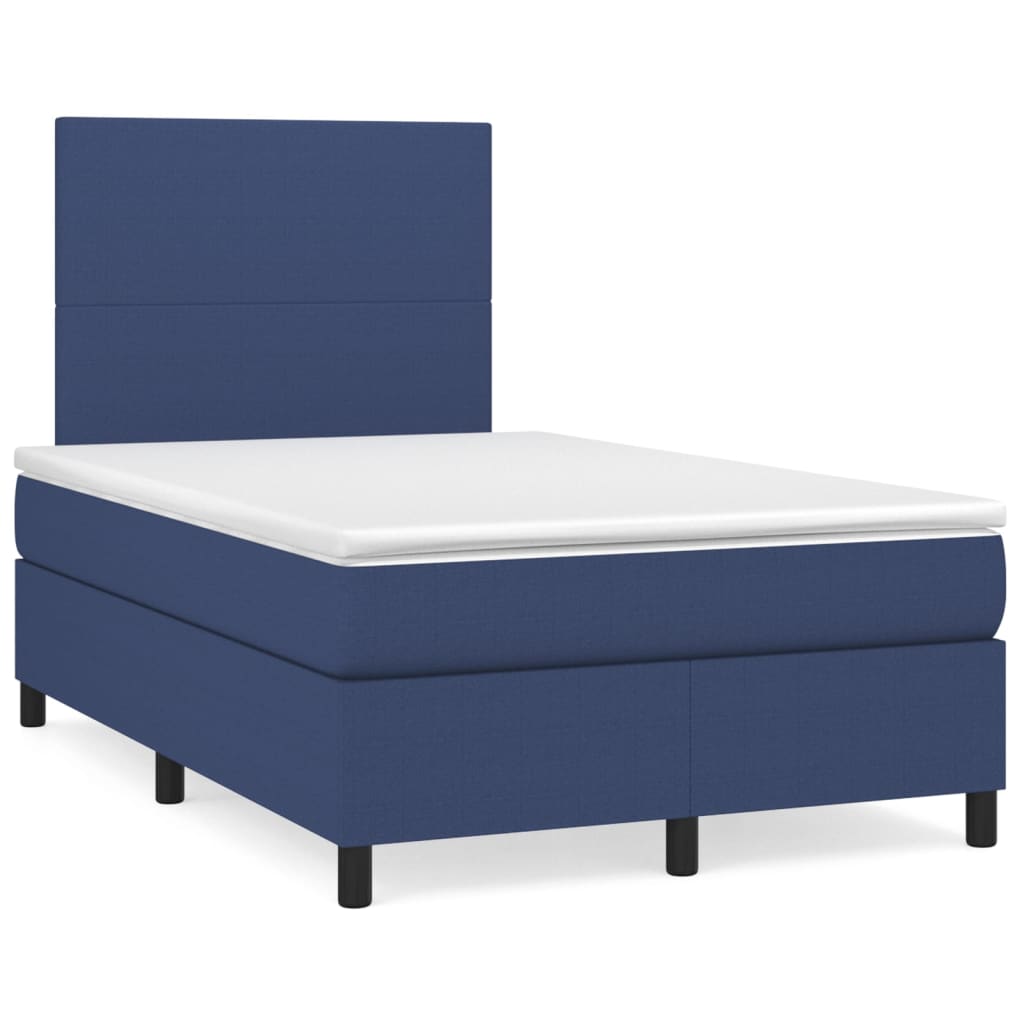 Boxspringbett mit Matratze Blau 120x200 cm Stoff