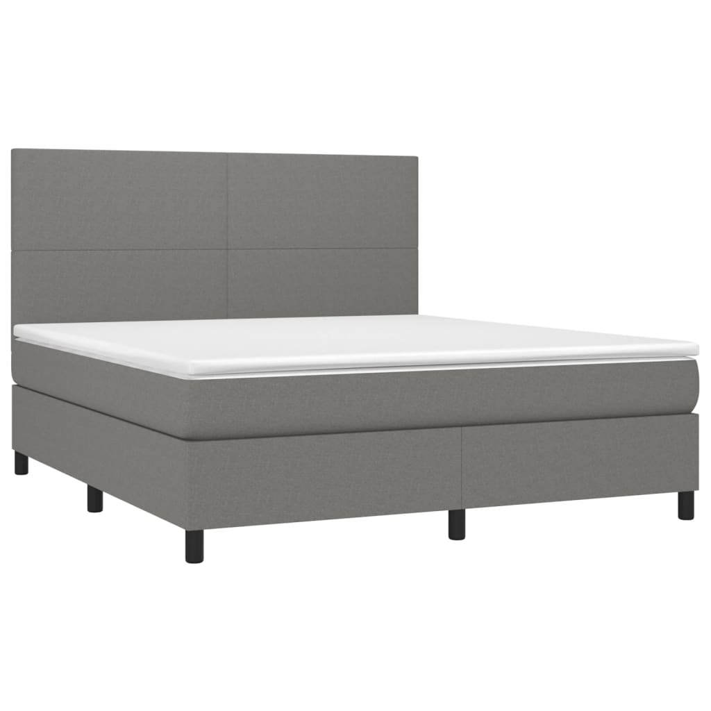 Boxspringbett mit Matratze Dunkelgrau 160x200 cm Stoff