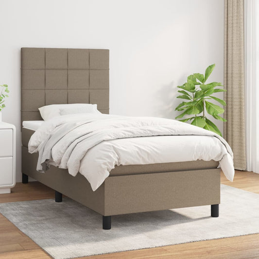 Boxspringbett mit Matratze Taupe 90x190 cm Stoff