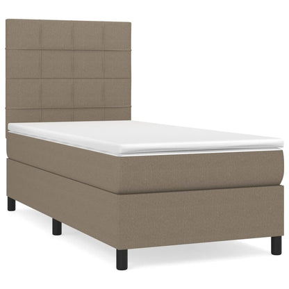 Boxspringbett mit Matratze Taupe 90x200 cm Stoff