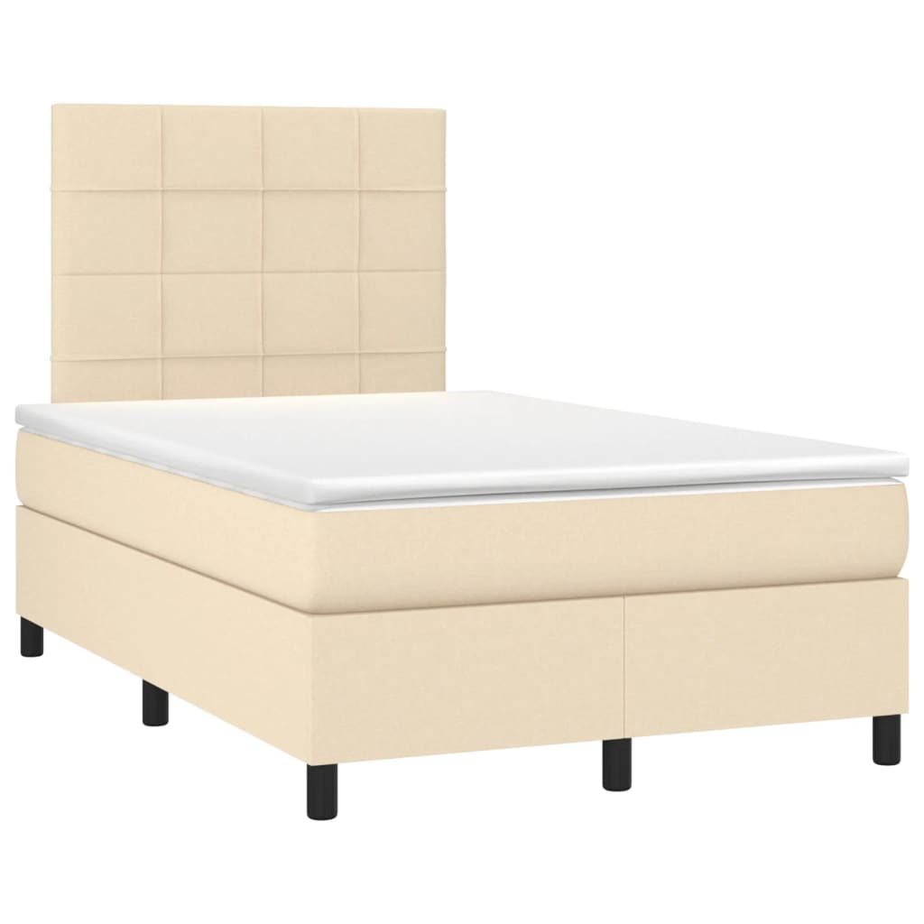 Boxspringbett mit Matratze Creme 120x200 cm Stoff