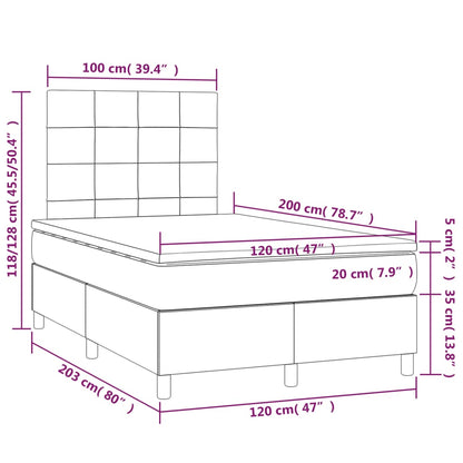 Boxspringbett mit Matratze Creme 120x200 cm Stoff