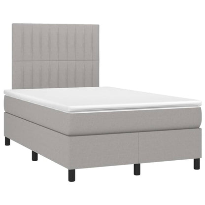 Boxspringbett mit Matratze Hellgrau 120x200 cm Stoff