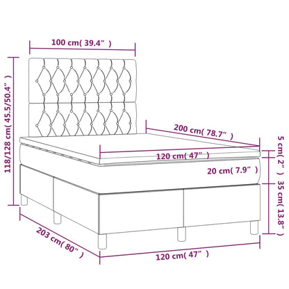 Boxspringbett mit Matratze Dunkelbraun 120x200 cm Stoff