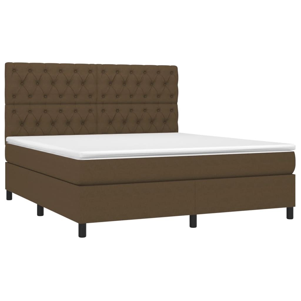 Boxspringbett mit Matratze Dunkelbraun 160x200 cm Stoff