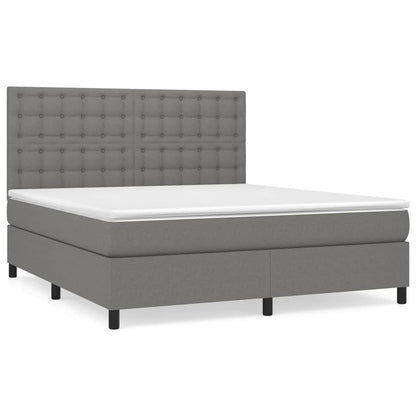 Boxspringbett mit Matratze Dunkelgrau 180x200 cm Stoff