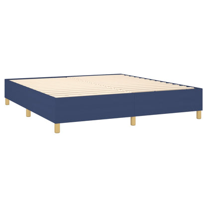 Boxspringbett mit Matratze Blau 160x200 cm Stoff