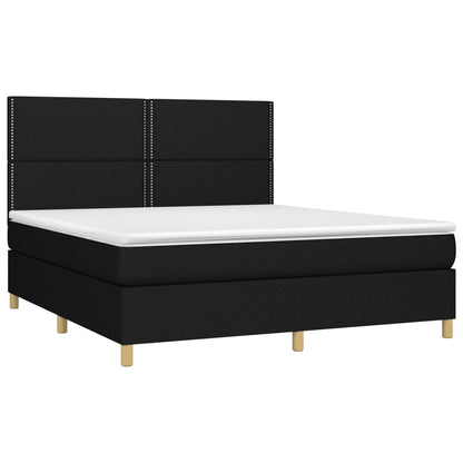 Boxspringbett mit Matratze Schwarz 160x200 cm Stoff