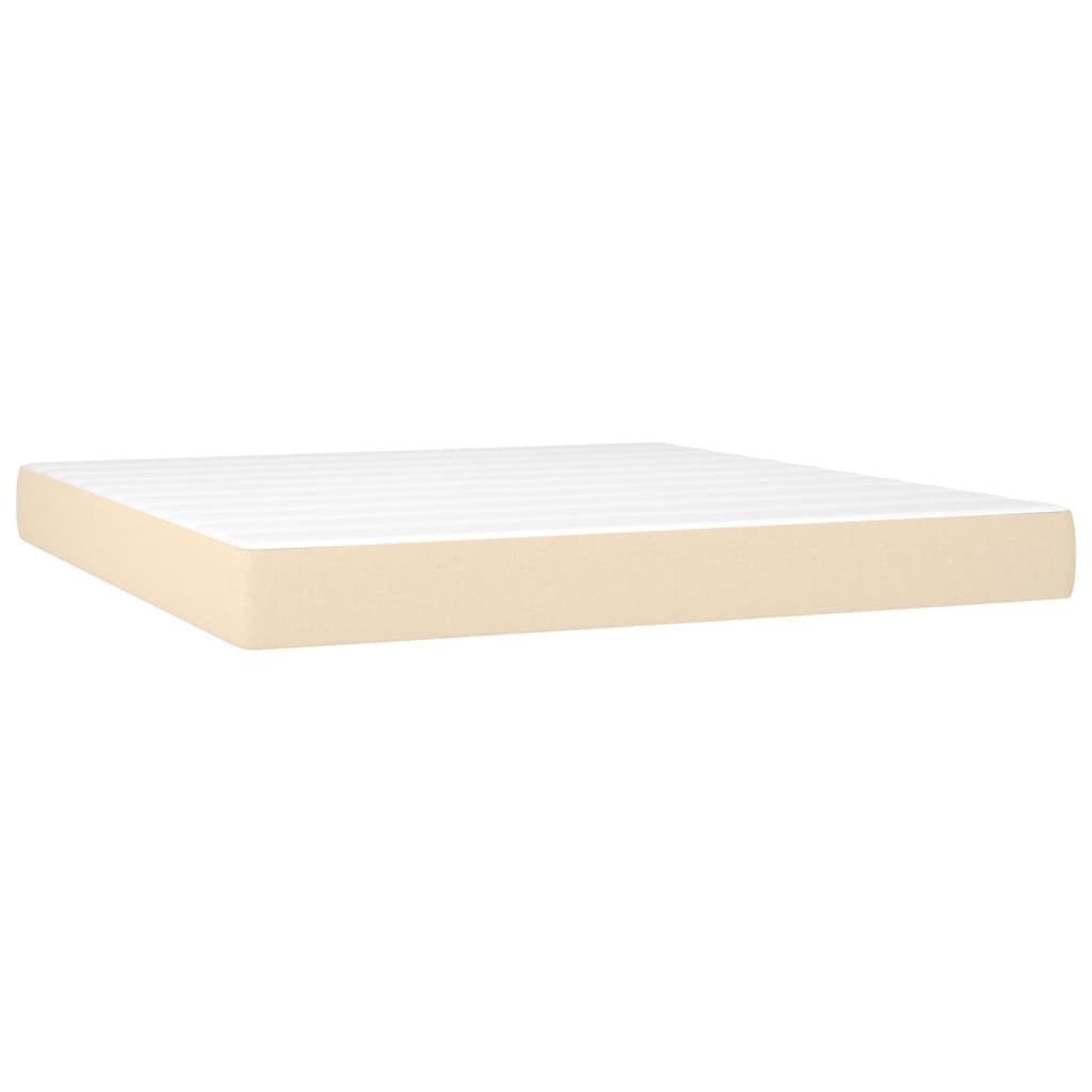 Boxspringbett mit Matratze Creme 160x200 cm Stoff